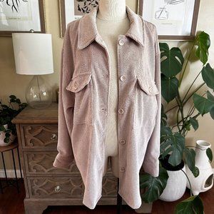 Ashley by 26 International Corduroy Button Down Shirt Shacket